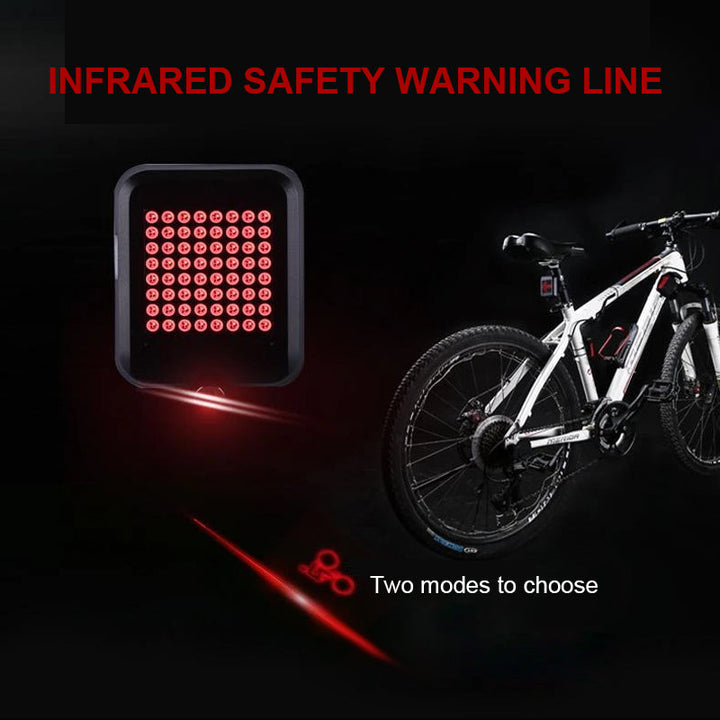 "Intelligente LED-Fahrrad-Blinklichter mit USB-Aufladung, robustem Design und Laserlicht für maximale Sichtbarkeit und Sicher
