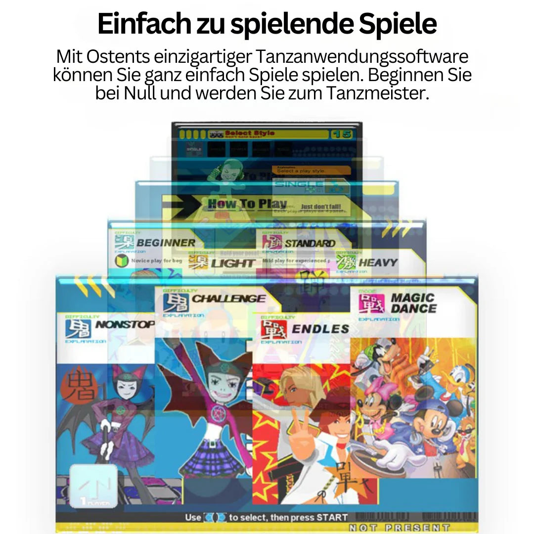 Interaktive Tanzmatte mit Musik, Bewegungssensor, ideal für Home Fitness, lustige Designs, fördert Bewegung und Koordination.