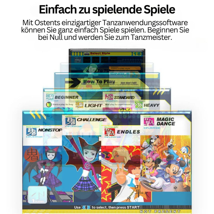 Interaktive Tanzmatte mit Musik, Bewegungssensor, ideal für Home Fitness, lustige Designs, fördert Bewegung und Koordination.
