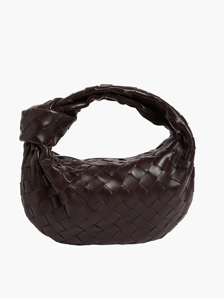 "Isabella gewebte Mini-Handtasche, Schwarz, handgewebt, elegant, vielseitig, Damenhandtasche, modernes Design, kompakt"