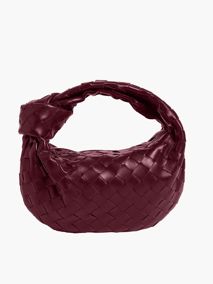 "Isabella gewebte Mini-Handtasche, Schwarz, handgewebt, elegant, vielseitig, Damenhandtasche, modernes Design, kompakt"