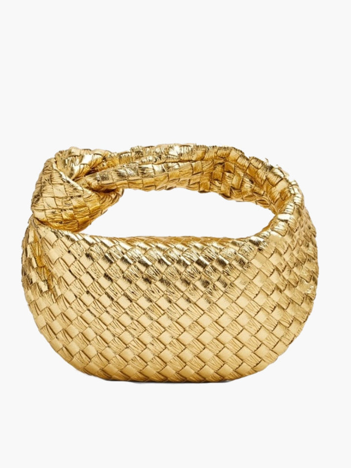 "Isabella gewebte Mini-Handtasche, Schwarz, handgewebt, elegant, vielseitig, Damenhandtasche, modernes Design, kompakt"