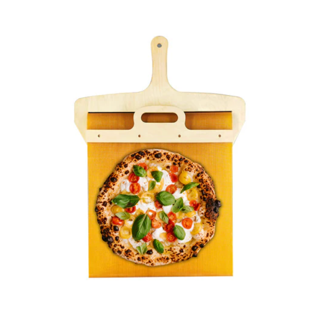"Italienischer Pizzaschieber aus Birkenholz, elegant und robust, perfekte Größe und Handwerkskunst für authentische Pizza."