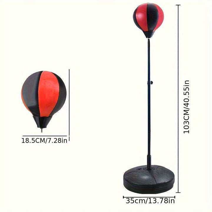 "Junior Boxsack Set mit verstellbarem Ständer, roten Handschuhen, ideal für Kinder-Boxtraining, Kraft- und Koordinationsverbe