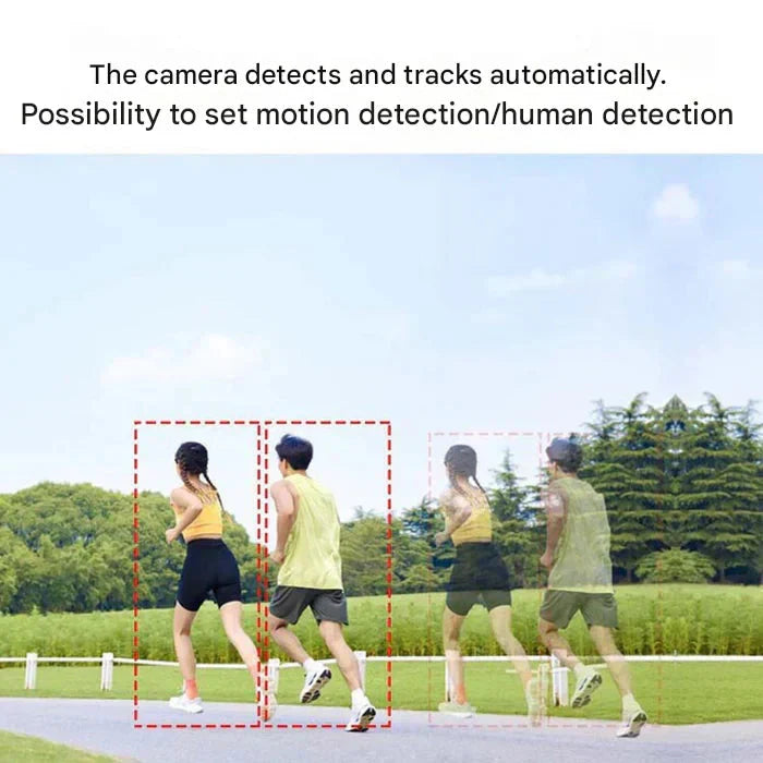 Kabellose 4K-Sicherheitskamera mit 360°-Abdeckung und abnehmbaren Solarpanel, robust und wetterfest für jede Umgebung.