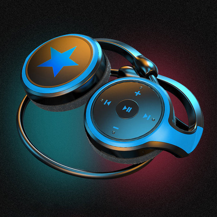 Kabellose A23 Bluetooth-Kopfhörer mit integriertem MP3-Player, stilvollem Design in Rot, Blau und Schwarz, Bluetooth 5.0.