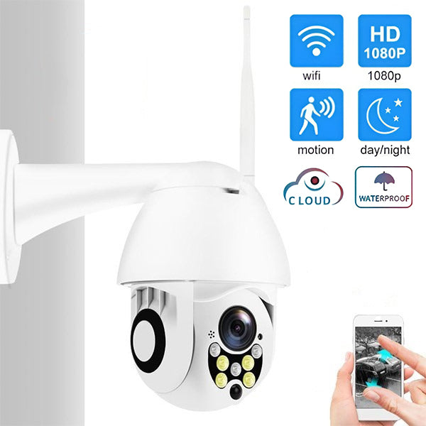 "Kabellose HD-Außenkamera für Wi-Fi-Überwachung, kompakt und wetterfest, mit benutzerfreundlichem Design für einfache Montage