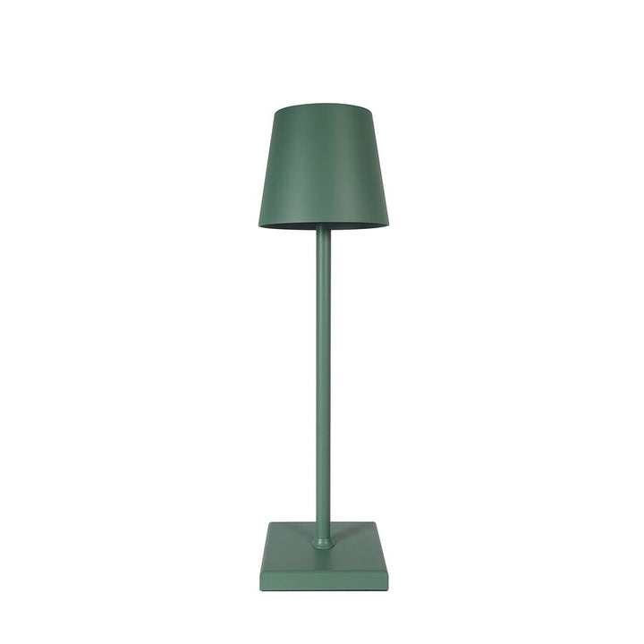 Kabellose LED-Tischlampe, minimalistisches Design, weiß, mit Touch-Steuerung, ideal für gemütliche Wohnräume.