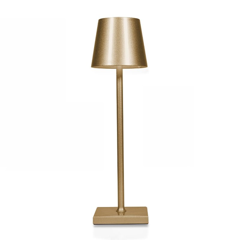 Kabellose LED-Tischlampe, minimalistisches Design, weiß, mit Touch-Steuerung, ideal für gemütliche Wohnräume.