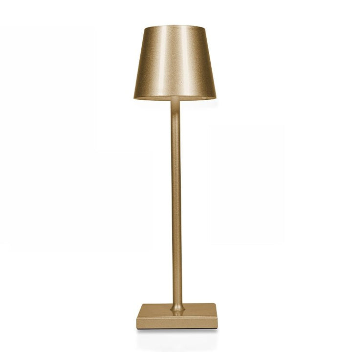 Kabellose LED-Tischlampe, minimalistisches Design, weiß, mit Touch-Steuerung, ideal für gemütliche Wohnräume.