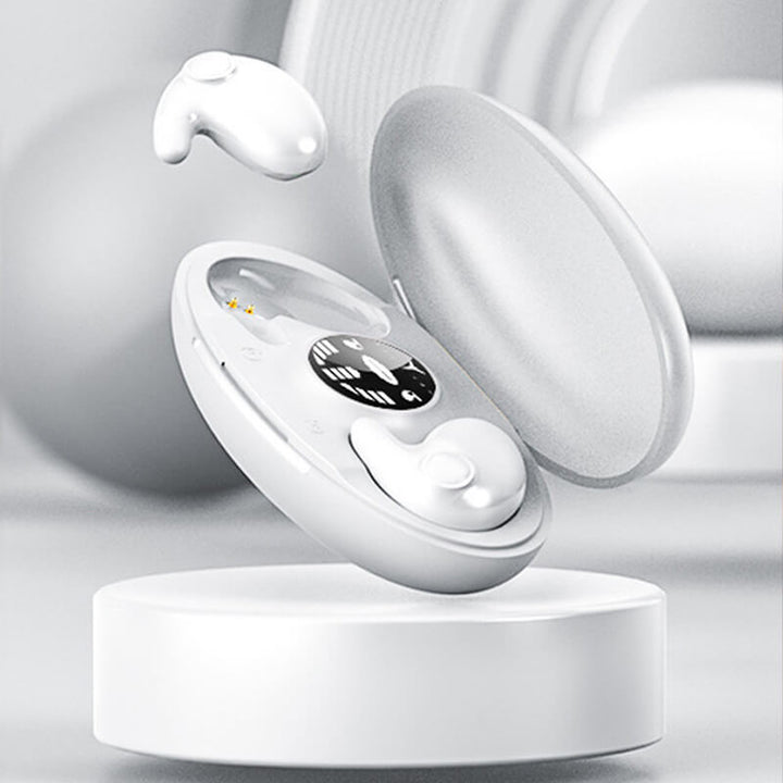 Kabellose, unsichtbare Schlafkopfhörer, ergonomisch und komfortabel, ideal für ungestörten Schlaf und entspannte Nächte.