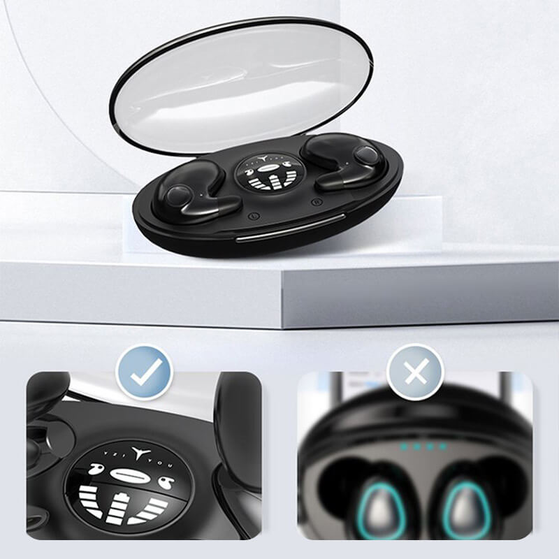 Kabellose, unsichtbare Schlafkopfhörer, ergonomisch und komfortabel, ideal für ungestörten Schlaf und entspannte Nächte.