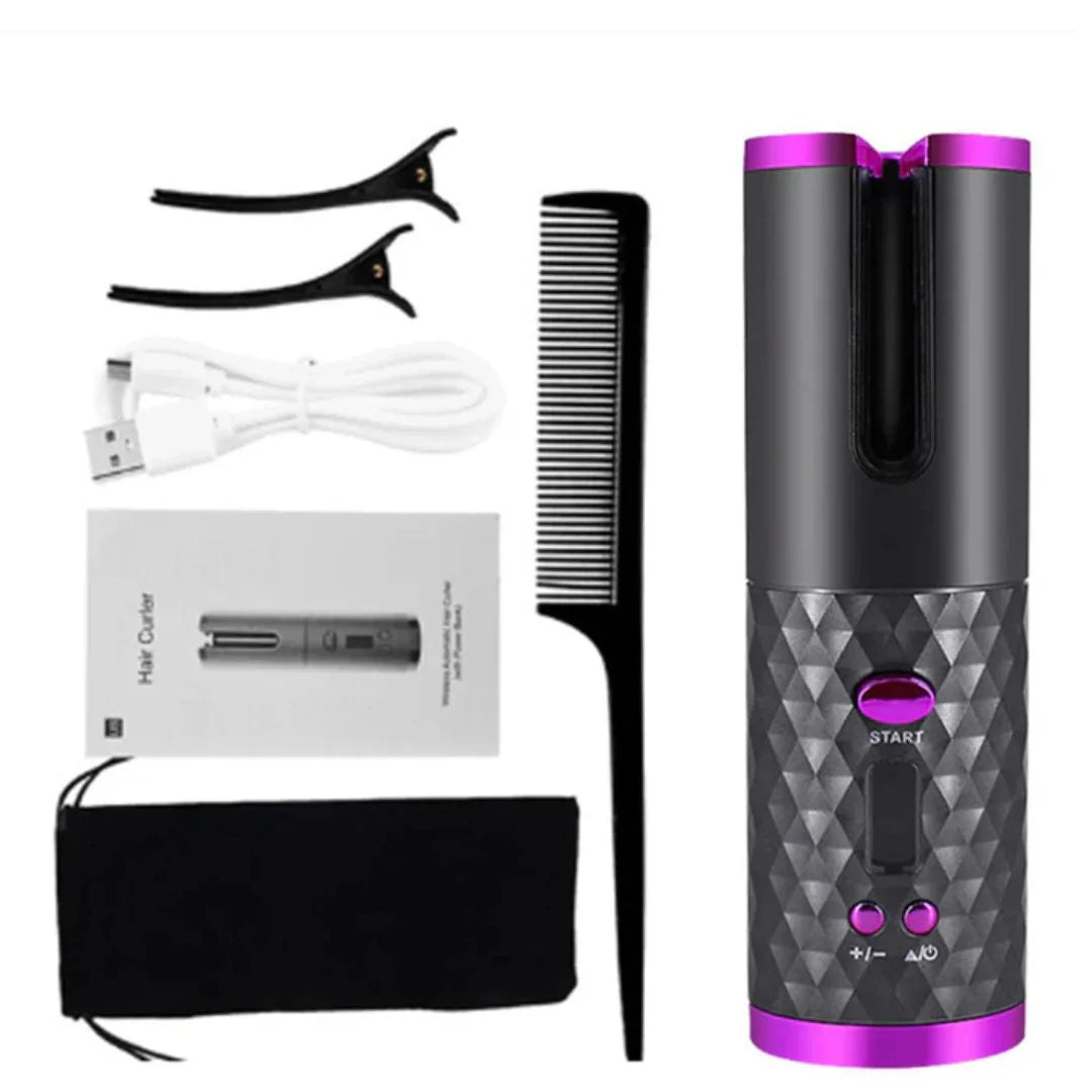 Kabelloser Lockenstyler für perfekte Locken, ergonomisches Design, mit Keramikbeschichtung, ideal für unterwegs.
