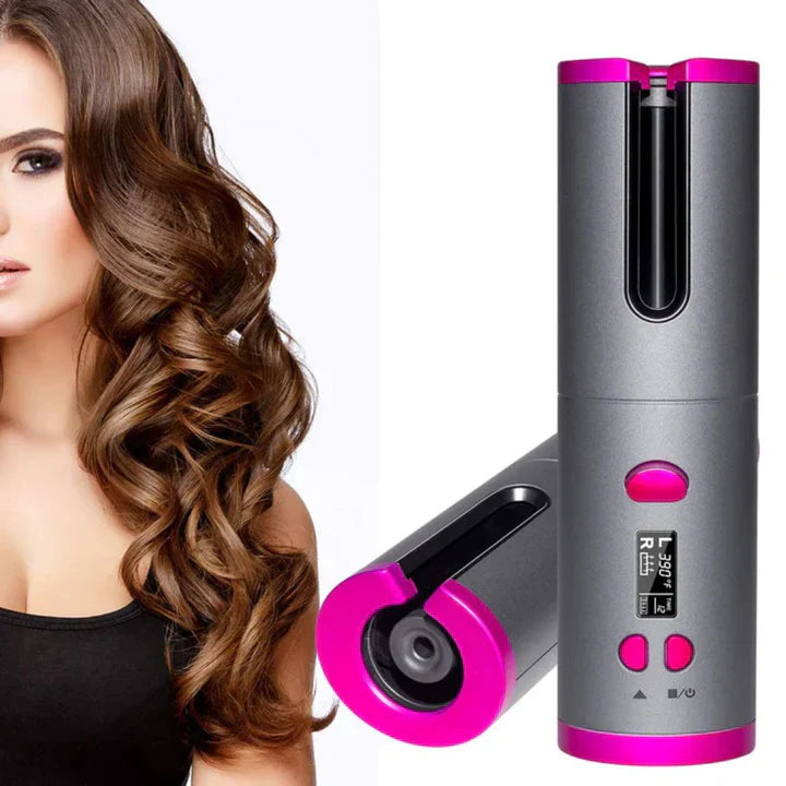 Kabelloser Lockenstyler für perfekte Locken, ergonomisches Design, mit Keramikbeschichtung, ideal für unterwegs.
