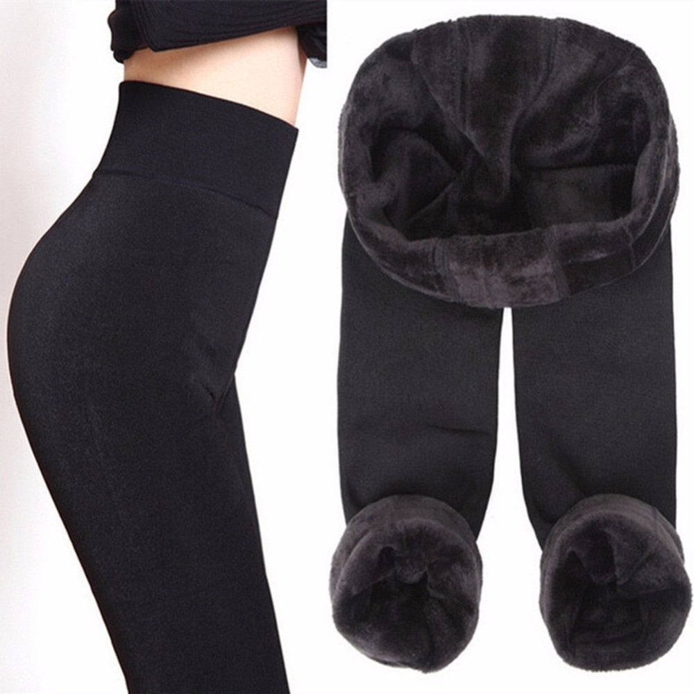 "Kaschmir Winter-Leggings mit flauschigem Fleece, 2er-Pack, warmes Design, elastische Taille, ideal für kalte Tage."