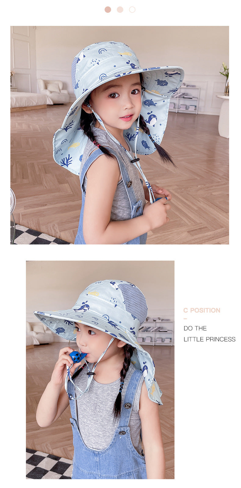 "Kinder Sonnenhut mit UPF 50+, breite Krempe & verstellbaren Kinnbändern für optimalen Schutz & Komfort."