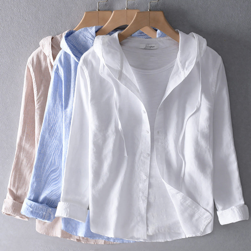 "Klassische, atmungsaktive Baumwoll-Bluse mit elegantem Schnitt, in verschiedenen Farben erhältlich, ideal für heiße Tage."