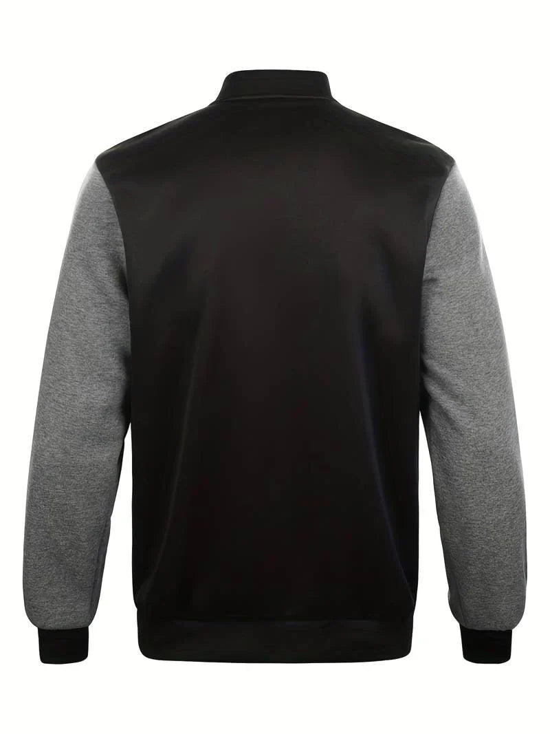 Klassische Herren College-Jacke in ikonischem Design, vielseitig und modern, in Grün, Ingwer oder Schwarz erhältlich.