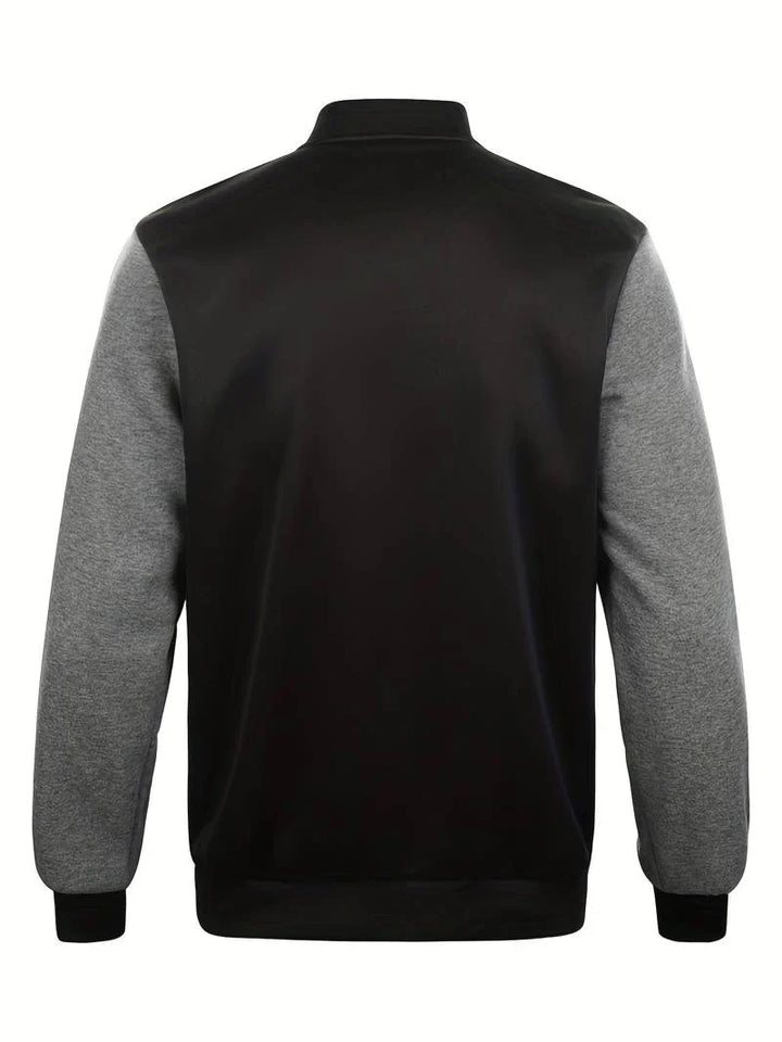 Klassische Herren College-Jacke in ikonischem Design, vielseitig und modern, in Grün, Ingwer oder Schwarz erhältlich.