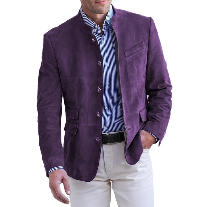 "Klassische Herrenjacke in Blau, Dunkelgrau, Khaki; elegantes Design, hochwertige Handarbeit, stilvoll und komfortabel."