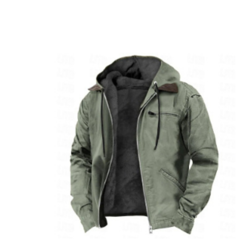 "Klassische Ryder Herren Kapuzenjacke in Blau, warm gefüttert, mit Kapuze, ideal für kalte Tage und vielseitig kombinierbar."