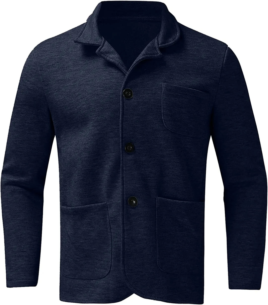 Klassischer Herrenblazer, zeitloses Design, dunkles Grau, elegante Passform, ideal für formelle und informelle Anlässe.