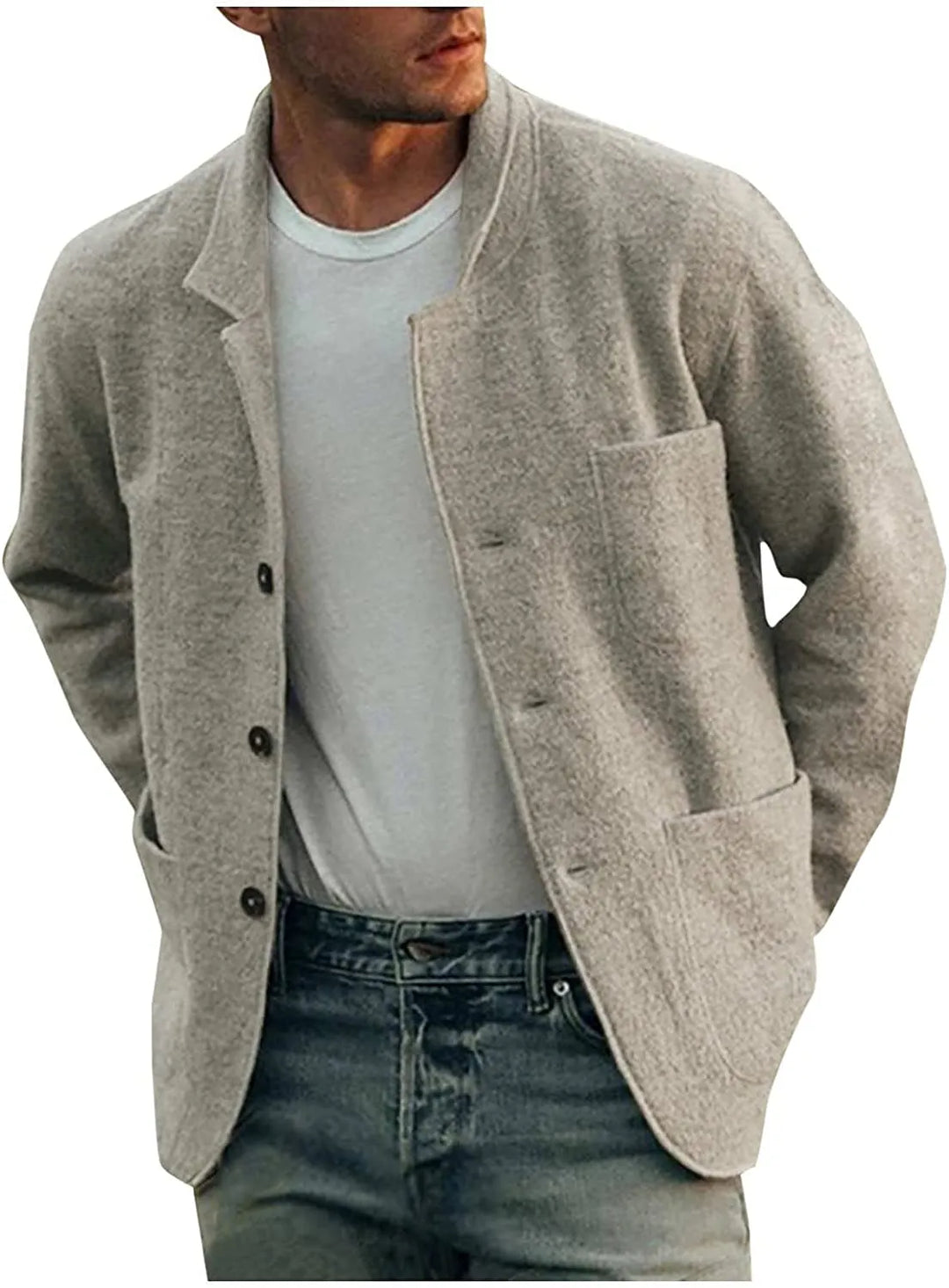 Klassischer Herrenblazer, zeitloses Design, dunkles Grau, elegante Passform, ideal für formelle und informelle Anlässe.