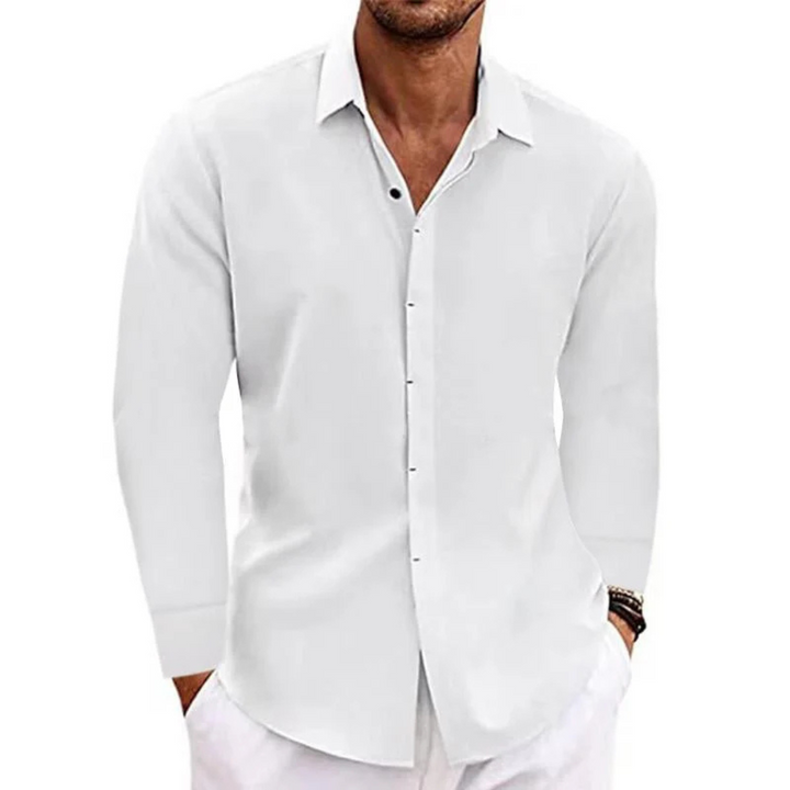 Klassisches Herren Langarmshirt, lässige Passform, vielseitig kombinierbar, ideal für Büro oder Freizeit, zeitloses Design.