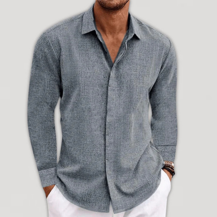Klassisches Herren Langarmshirt, lässige Passform, vielseitig kombinierbar, ideal für Büro oder Freizeit, zeitloses Design.
