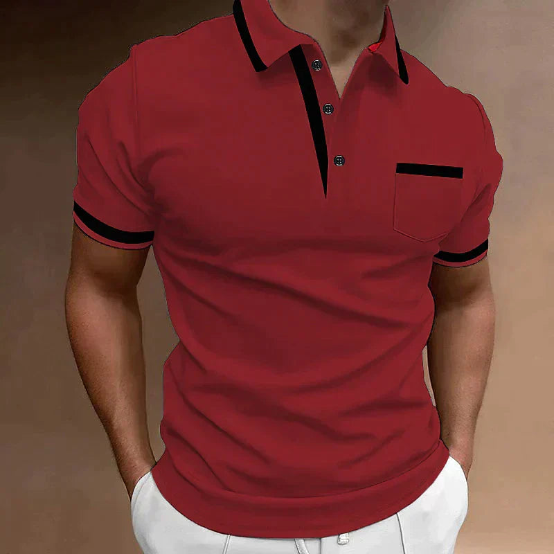 "Klassisches Herren Polo Shirt in Blau, atmungsaktives Material, vielseitig für Beruf und Freizeit, elegante Mode"