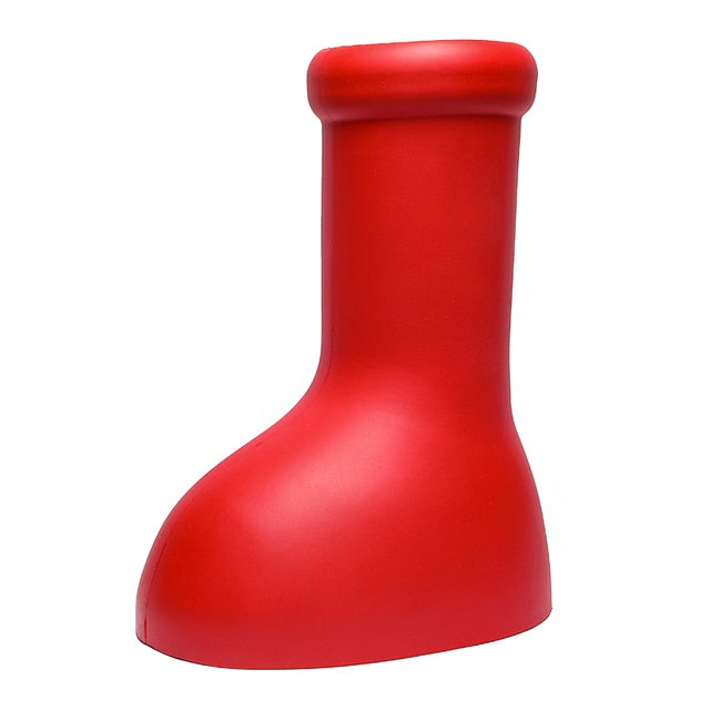 Kniehohe rote Chelsea-Stiefel für Herren aus PU und Gummi mit runder Zehenform und robuster Sohle, stylisch und bequem.