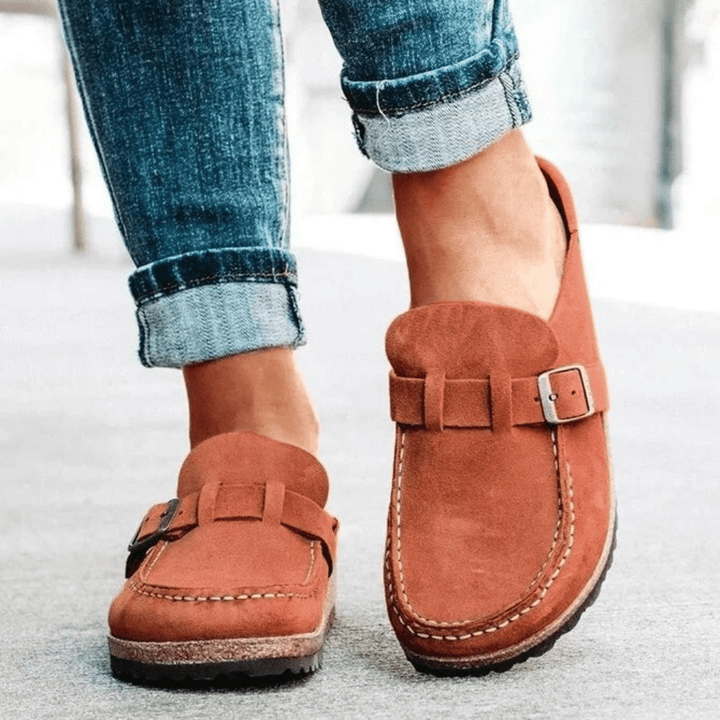 Komfortable Damen Sandalen aus Wildleder mit Memory-Schaum, ergonomisches Design, rutschfeste Sohle, ideal für Sommer.