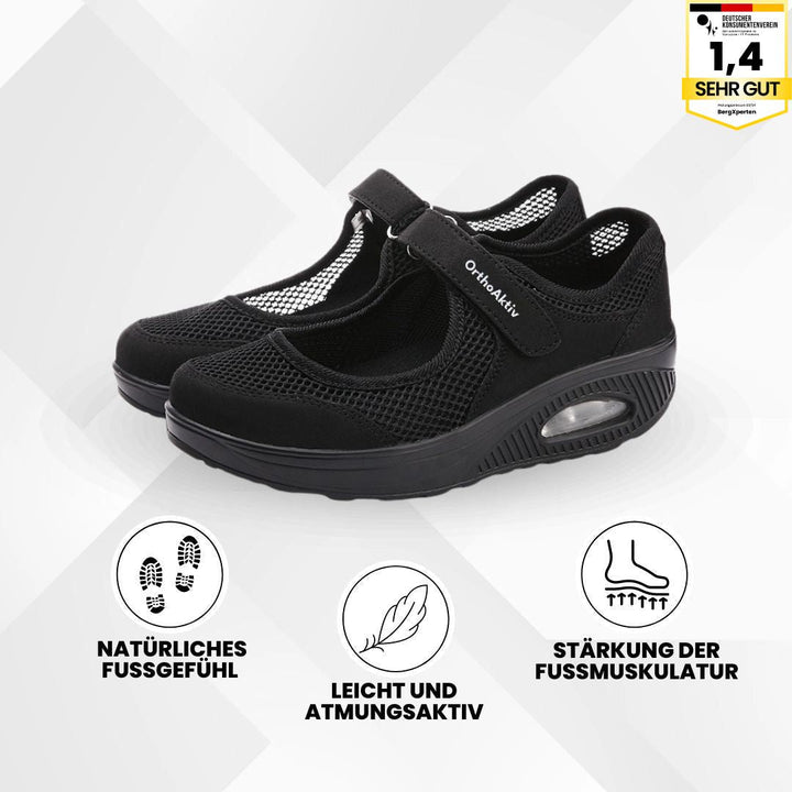 "Komfortable Damen Sandalen, schmerzlindernd, sandfarben, rutschfest, flexibel, für gesunde Füße und optimalen Halt."