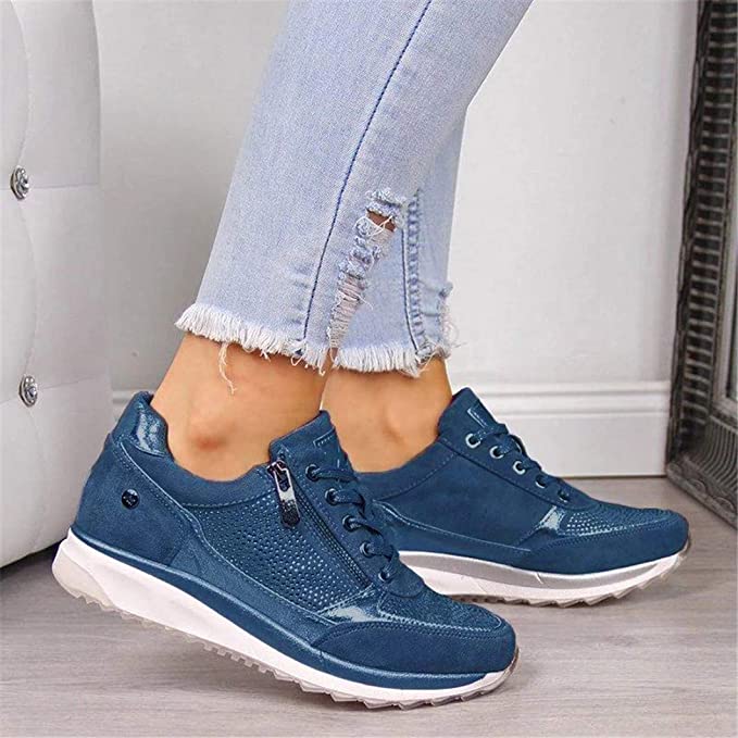 Komfortable Damen Sneaker, stilvoll, atmungsaktiv, rutschfest, mit gepolstertem Fußgewölbe, ideal für langen Tragekomfort.