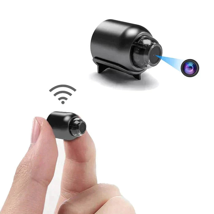"Kompakte 1080P HD WiFi Sicherheitskamera, drahtlos mit Nachtsicht, ideal für Überwachung zuhause, Weitwinkelansicht."