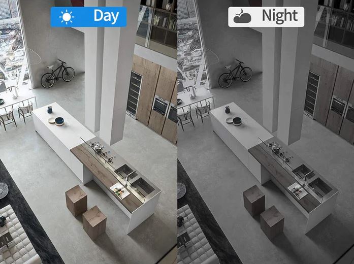 "Kompakte 1080P HD WiFi Sicherheitskamera, drahtlos mit Nachtsicht, ideal für Überwachung zuhause, Weitwinkelansicht."