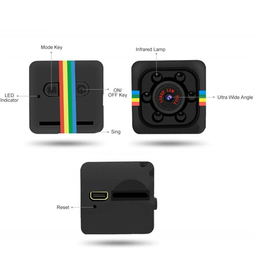 "Kompakte Mini-Nachtsichtkamera, ideal für diskrete Überwachung, 1080p HD, schwarz, tragbar, geeignet für Zuhause"