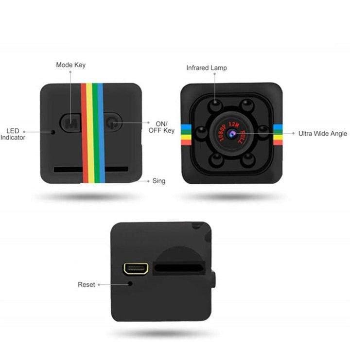 "Kompakte Mini-Nachtsichtkamera, ideal für diskrete Überwachung, 1080p HD, schwarz, tragbar, geeignet für Zuhause"