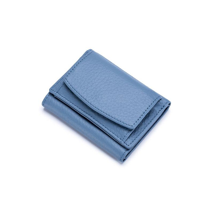 "Kompakte RFID-Leder-Geldbörse in Schwarz, bietet Datenschutz und vielseitigen Stauraum, perfekt für Damenhandtaschen."