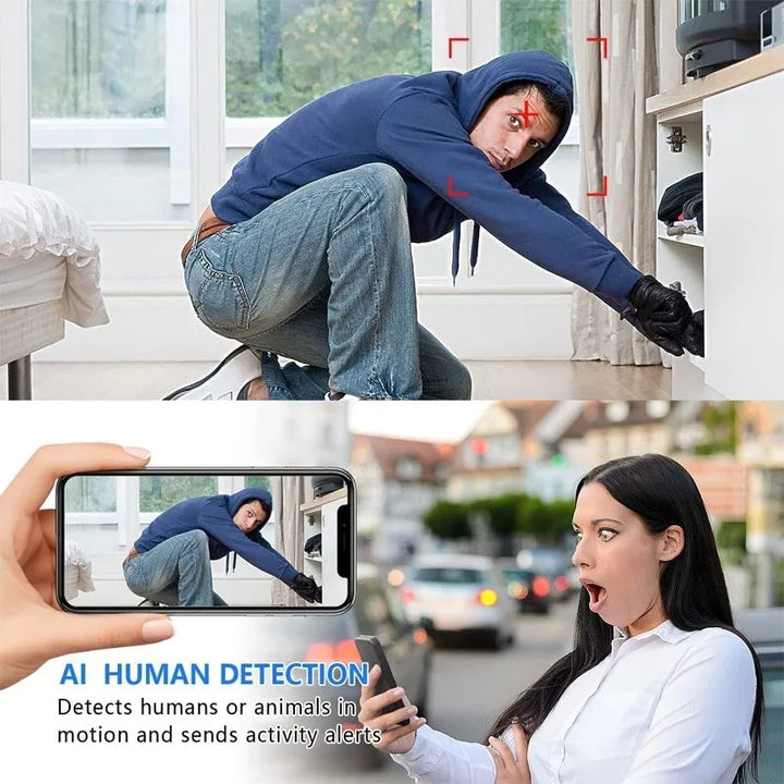 "Kompakte schwarze Mini 5G Wireless Wifi Kamera mit HD 1080p, bietet breites 140° Sichtfeld und Nachtsicht."