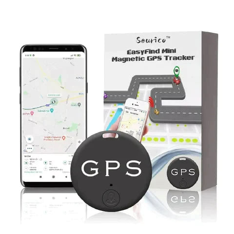 "Kompakter MicroMag Mini GPS-Tracker mit magnetischer Befestigung, ideal für Echtzeit-Ortung an metallischen Oberflächen."
