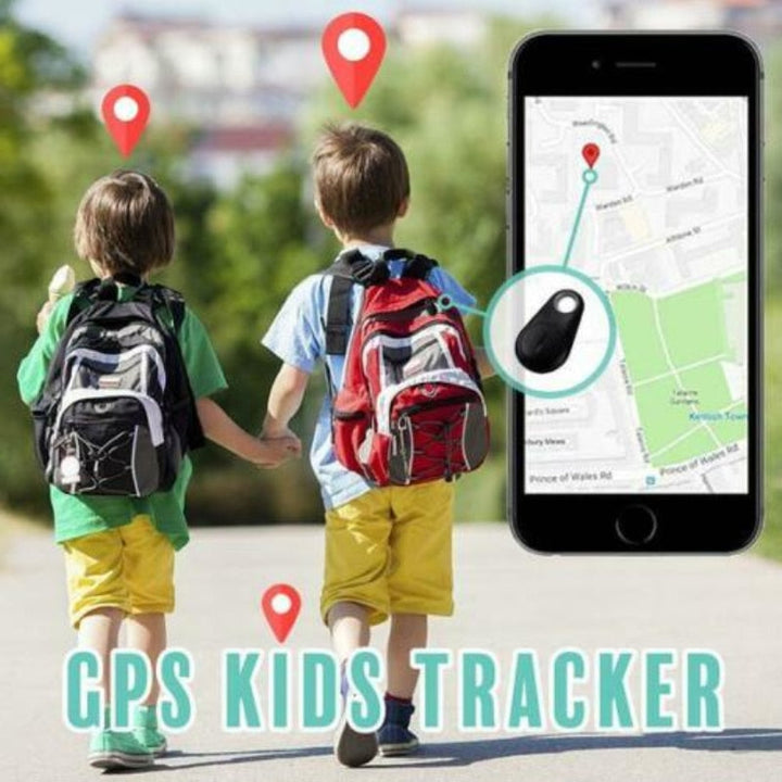 Kompakter Mini-GPS-Tracker in Blau, Grün, Rosa und Schwarz für Kinder, mit GPS-Ortung und SOS-Funktion.