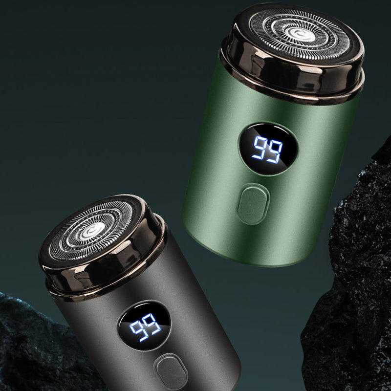 "Kompakter, tragbarer Elektrorasierer, mini, USB-C ladbar, waschbar, für unterwegs, ideal für Männer, schlankes Design."