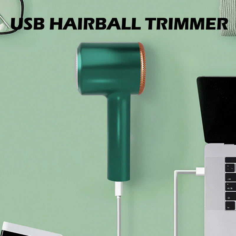 "Kompakter USB Fusselentferner, tragbar, ideal für Kleidung, entfernt Fusseln und Haare effizient, schonend für Stoffe."