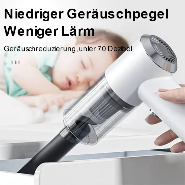 "Kompakter USB-Handstaubsauger, leicht und kraftvoll, ideal für Zuhause, Büro und Auto, mit vielseitigem Zubehör."