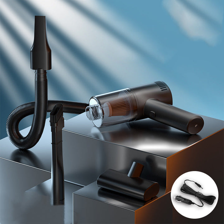 "Kompakter USB-Handstaubsauger, leicht und kraftvoll, ideal für Zuhause, Büro und Auto, mit vielseitigem Zubehör."