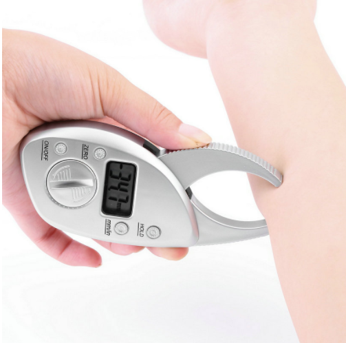 "Körperfettmessgerät mit großem LCD, ergonomischem Design und präzisen Messwerten aus robustem ABS-Material."