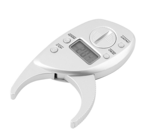 "Körperfettmessgerät mit großem LCD, ergonomischem Design und präzisen Messwerten aus robustem ABS-Material."