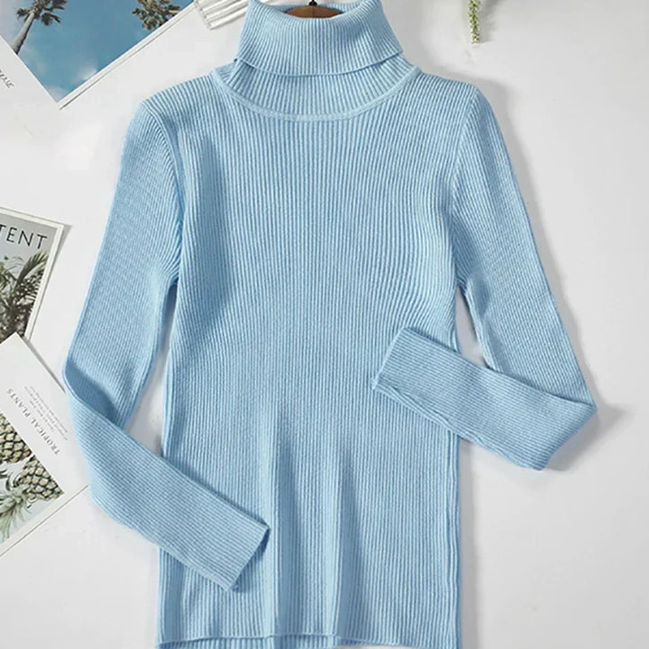 "Kuscheliger Damen Rollkragenpullover in Beige, elegant, ideal für Herbst/Winter, vielseitig kombinierbar für kalte Tage."
