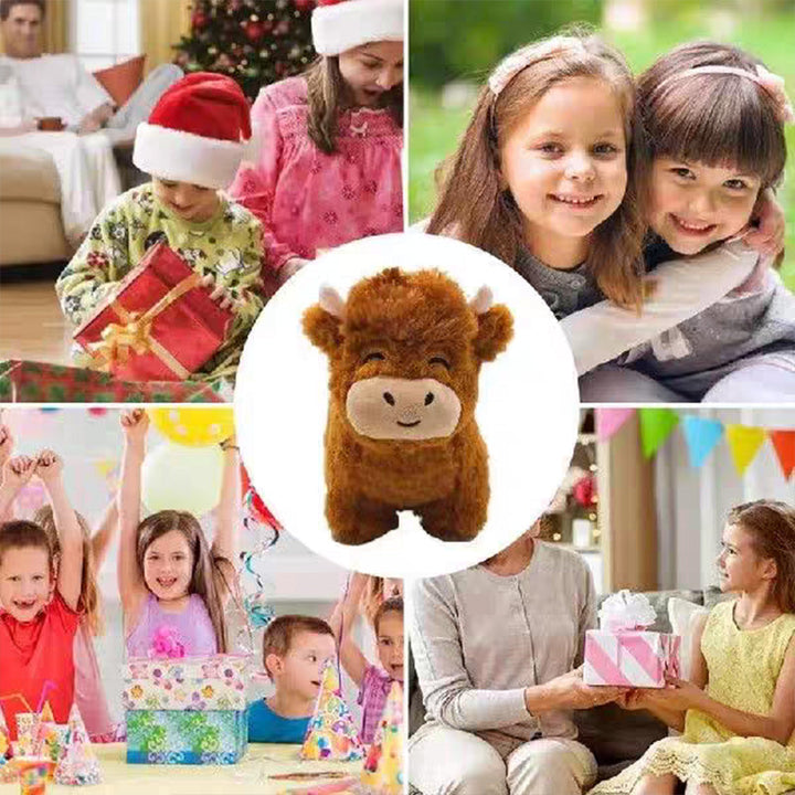 "Kuscheliges Highland-Kuh Plüschtier mit realistischen Details für Dekoration und Geschenkideen, ideal für Kinderzimmer."